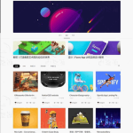 wordpress黑镜2.0作品图片素材下载类网站模板源码